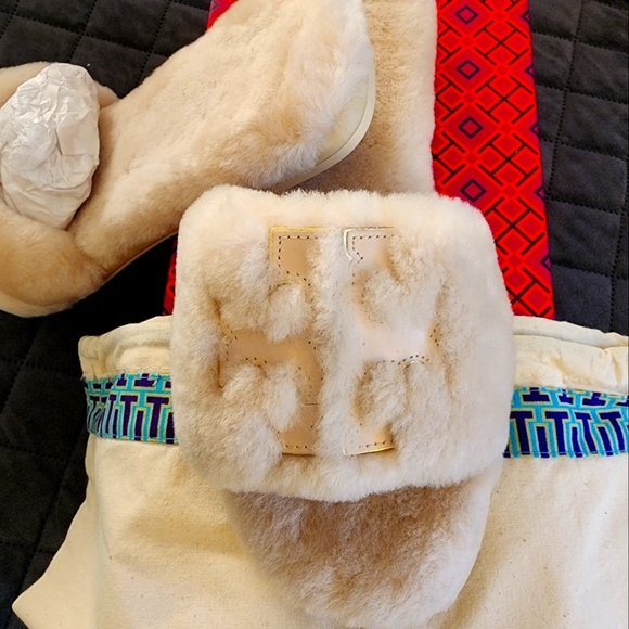 Tory Burch Shoes - Tory Burch double shearling slide